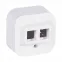 Quteo Адаптер для 1 или 2 розеток RJ45 Keystone белый наружный