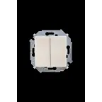 Выключатель двухклавишный проходной (переключатель), 16А, 250В, винтовой зажим, шампань