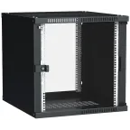 Шкаф LINEA WE 9U 550x350мм дверь стекло черный