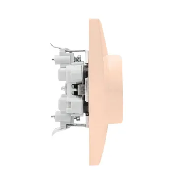 Валенсия розетка 2-местная с/з 16А кремовая с защ. штор. PROxima