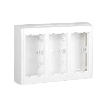 Блок настенный на 3 S-модуля Сима Про, поверхностный монтаж, белый