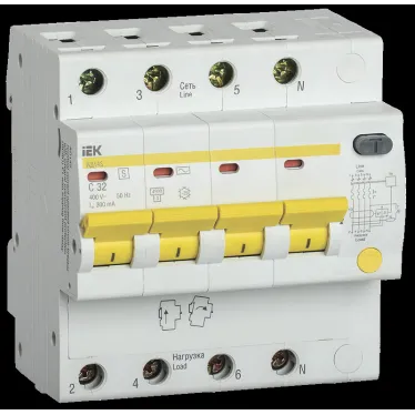 Выключатель автоматический дифференциальный АД14S 4Р 40А 100мА