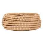 Труба гофрированная ПВХ с зондом под светлое дерево d16мм (25м) Plast PROxima