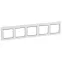 VALENA Рамка 5 постов горизонтальный монтаж белая/серебро
