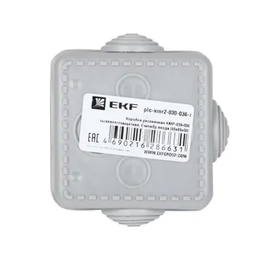 Коробка распаячная КМР-030-036 пылевлагозащитная, 4 мембранных ввода (65х65х50) розничный стикер PROxima
