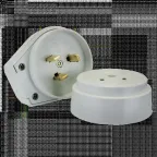 Разъем РШ-ВШ 32А 250В 2P+PE(ОУ) пластиковый белый Simple