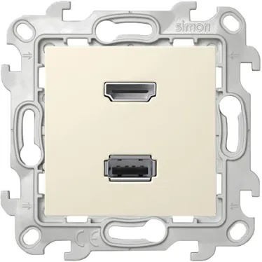 Коннектор HDMI+USB 2.0, слоновая кость