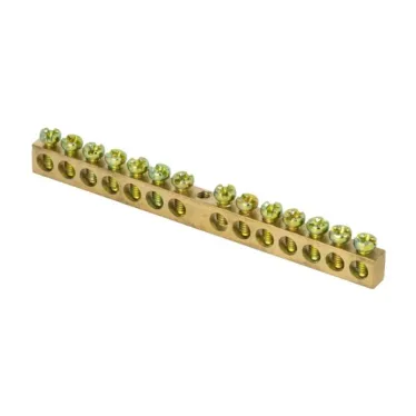 Шина нулевая с заземлением 63.14 латунь