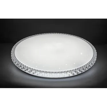 Светильник светодиодный ДБО-36w круглый матовый с эффектом Звездного неба регулировкой цветовой температуры 3000-6500К светового потока max 2900Лм и режима освещенности с пультом управления и таймером выключения