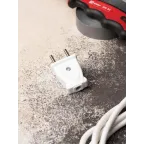 Вилка плоская без заземления белая 10А 250 В Proxima