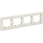 BRITE Рамка 4 поста РУ-4-2-БрВа стекло ванильный