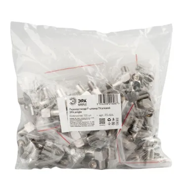 Переходник Simple RS-A04 гнездо F-штекер TV угловой