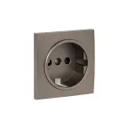 Валенсия лицевая панель розетки 1-местной с/з 16А графит с защ. штор.