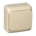 ЭТЮД Выключатель одноклавишный наружный бежевый сх.1