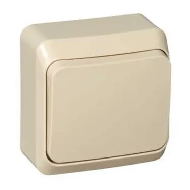 ЭТЮД Выключатель одноклавишный наружный бежевый сх.1