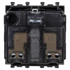 Avanti Розетка модульная, 2P+E, с з/ш, , Черный матовый, 2 модуля