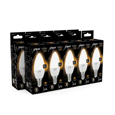 Лампа светодиодная LED 6.5 Вт 520 лм 3000К свеча теплый E14 AC 220В Black Gauss