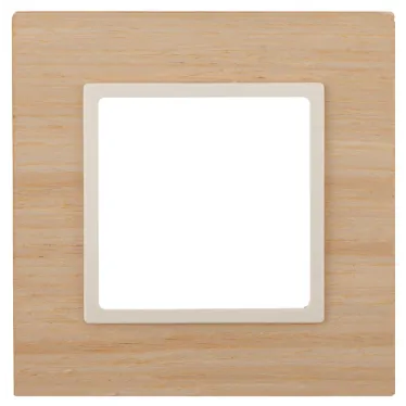 Рамка на 1 пост, дерево, Эра Elegance, клён+сл.кость, 14-5301-11