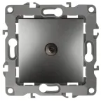 Розетка TV одиночная, Эра12, графит, 12-3101-12