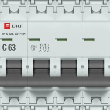 Автоматический выключатель ВА 47-63N 4P 63А (C) 6кА PROXIMA