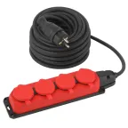 Удлинитель силовой UK-4e-3x1,5-20m-IP44(KG) с заземлением 4 розетки каучук 20м КГ 3х1,5мм2 IP44