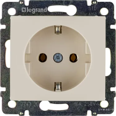 VALENA Розетка с заземлением в рамку слоновая кость