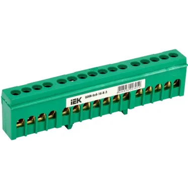 Шина PE земля корпусный изолятор на DIN-рейку ШНИ-6х9-16-К-З