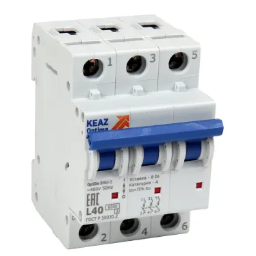 Выключатель автоматический трехполюсный 32А L 6кА AC OptiDin BM63-3L32-УХЛ3