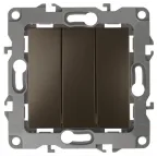 Выключатель тройной, 10АХ-250В, Эра12, бронза,12-1107-13