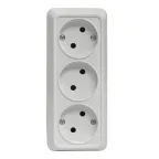 Розетка Рим 3-местная 10А без заземления белая