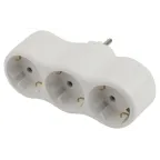 Разветвитель электрический SPx-3e-W на 3 розетки с заземлением 16А белый