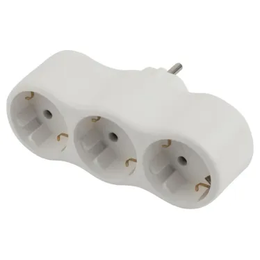 Разветвитель электрический SPx-3e-W на 3 розетки с заземлением 16А белый