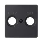 Накладка для розетки R-TV+SAT с пиктограммой "R-TV SAT" черного матового цвета S82 Concept