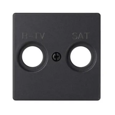 Накладка для розетки R-TV+SAT с пиктограммой "R-TV SAT" черного матового цвета S82 Concept