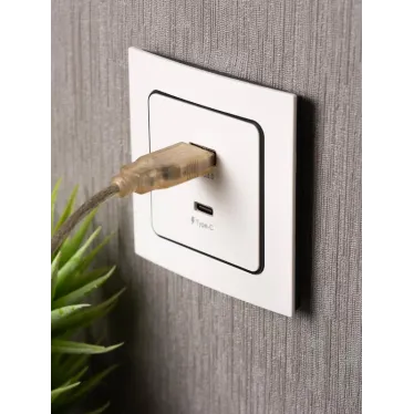 Стокгольм Механизм Розетки с 2USB type-A + type-C белый