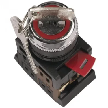 Переключатель AKS-22-2 с ключом 2 позиции I-O черный