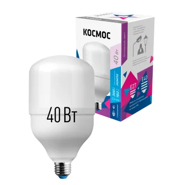 Лампа светодиодная LED 40Вт 220В Е27 D100х168 6500К дневной 3800 лм