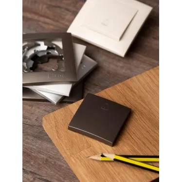 Валенсия лицевая панель кнопки звонка 10А графит