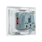 Розетка 45х45 (2 модуля), с заземлением, красная, прямая