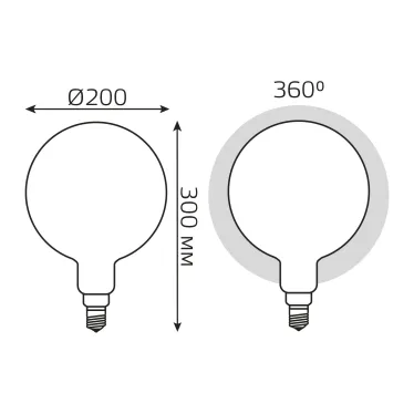 Лампа светодиодная Filament G200 14W 1170lm 4100К Е27 milky диммируемая LED 1/4 | 153202214-D | Gauss