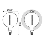 Лампа светодиодная LED Vintage Filament Straight G200 6W E27 200*283mm Gray 330lm 4000K 1/6 | 154802205 | Gauss