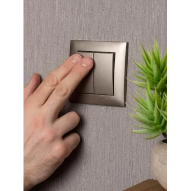 Валенсия лицевая панель выключателя 2-кл. 10А кашемир