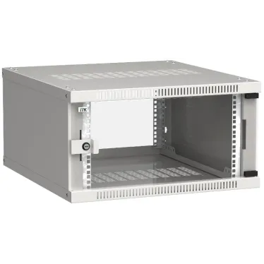 Шкаф LINEA WE 6U 600x650мм дверь стекло серый