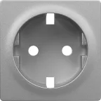 Valena LIFE Лицевая панель розетки 2К+З Алюминий