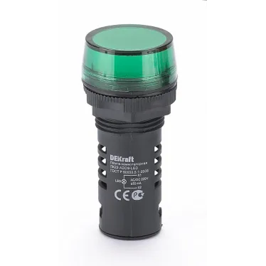 Лампа коммутационная ЛК-22 ADDS диам. 22мм LED зеленая 220В AC/DC