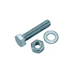 Болт DIN933 М6х50 шестигранная голова полная резьба оцинкованный + гайка + шайба (6 шт)