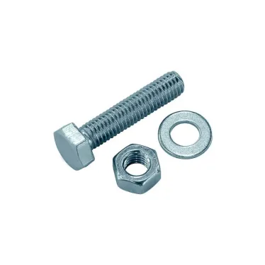 Болт DIN933 М6х50 шестигранная голова полная резьба оцинкованный + гайка + шайба (6 шт)
