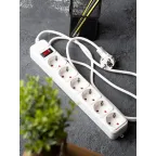 Сетевой фильтр 6*5м 13А/3,2кВт с выкл. c/з ПВС 3х1,0 Блокбастер XL EKF