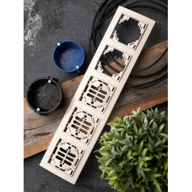 Рамка пятиместная горизонтальная бежевый Минск