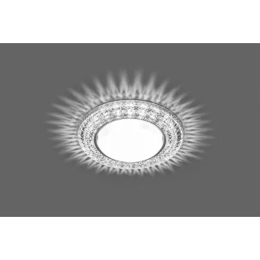 Светильник ДВО-15w GX53 без лампы со светодиодной подсветкой 4000К хром с прозрачным стеклом